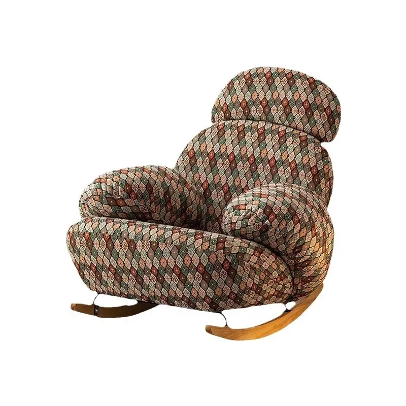 

American retro single rocking chair rocking chair Internet celebrity living room balcony lazy sofa recliner leisure sofa home