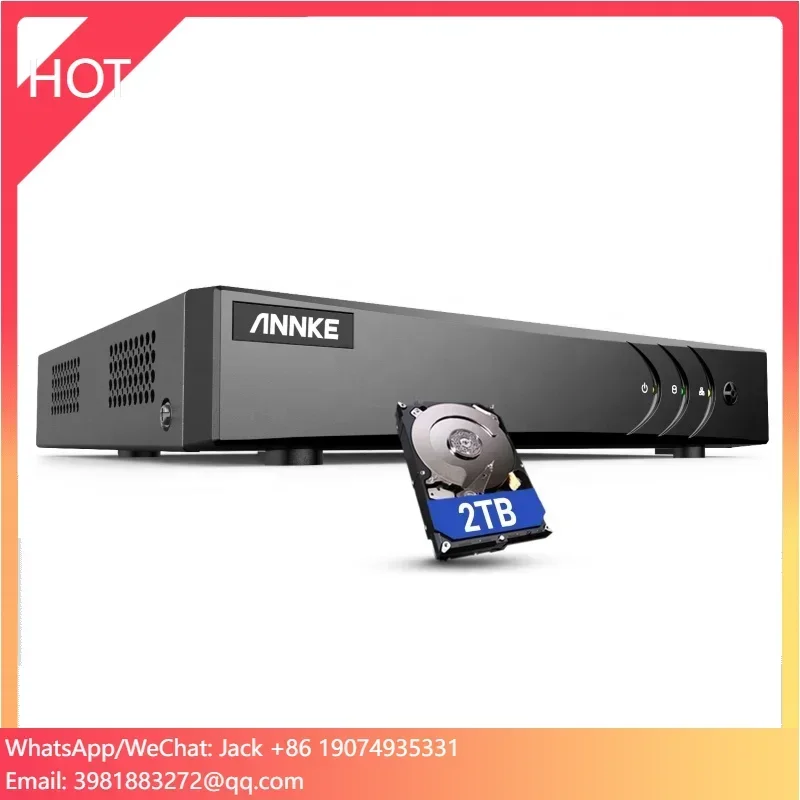 Annke 16ch 5mp h.265 gravador dvr híbrido 1 interface sata até 6tb de capacidade cctv dvr suporte detecção de movimento com 2tb hdd