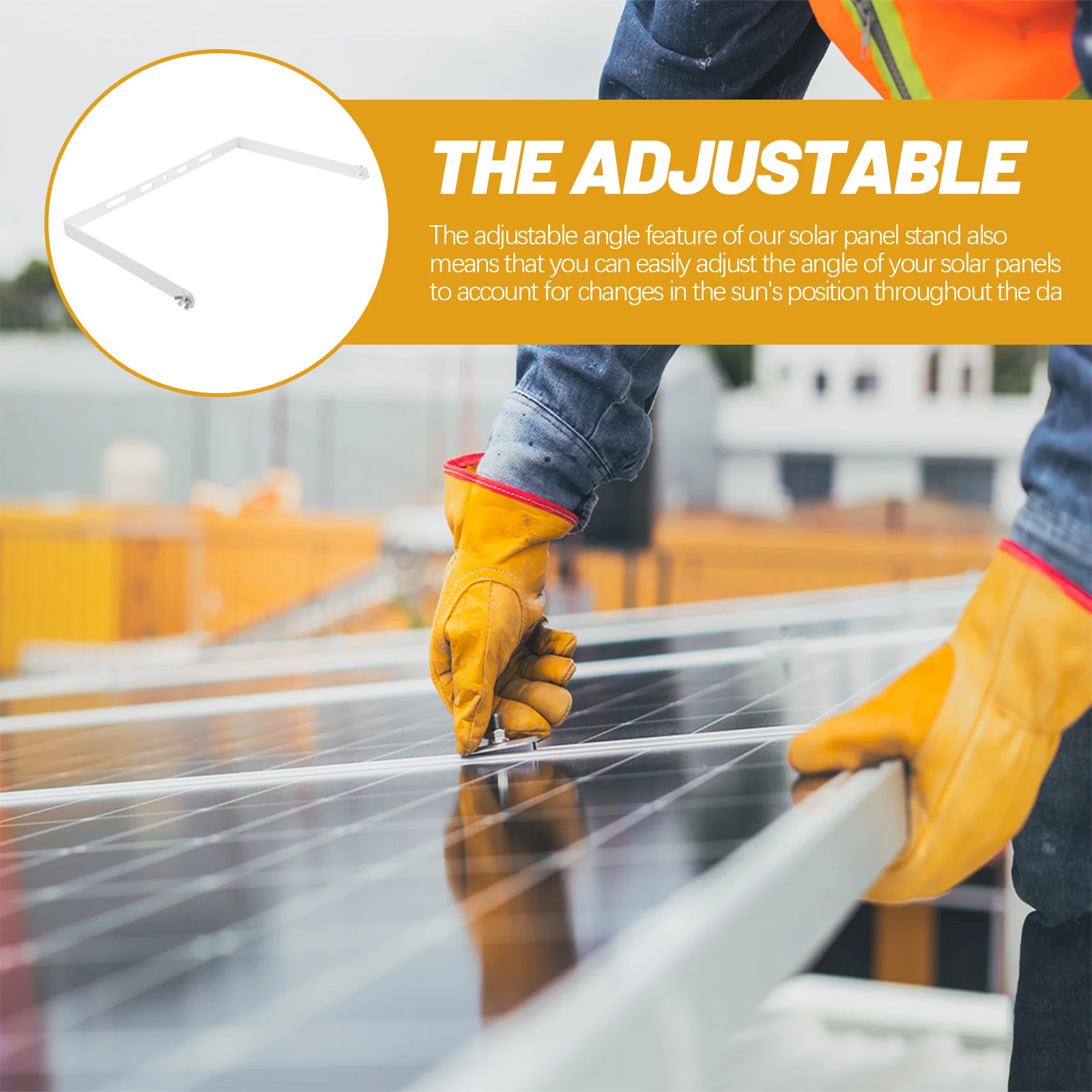 

Iron Solar Panel Rack Adjustable Angle for Maximum Efficiency Home Solar Accessory Home Accessory