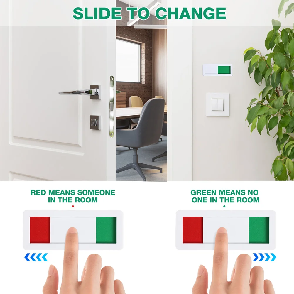 5Pcs Status Switch Door Sign Acrylic Meeting Room Office Privacy Slide Door Indicator Vacant Occupied Conference Room Signboard