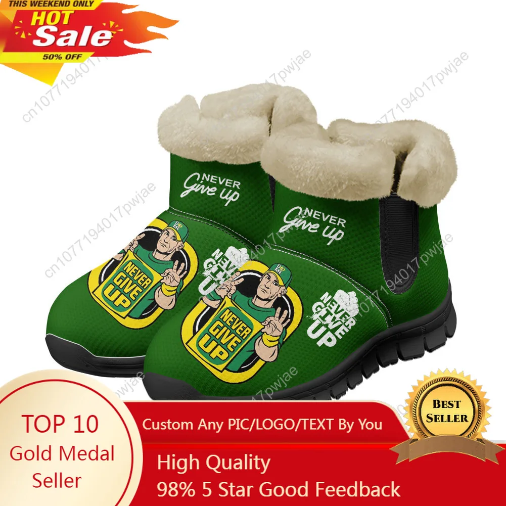 

John Cena Snow Boots 20 Years Never Give Mens Womens Teenager Shoes Keep Warm Casual Outdoors Boot Lightweight Sports