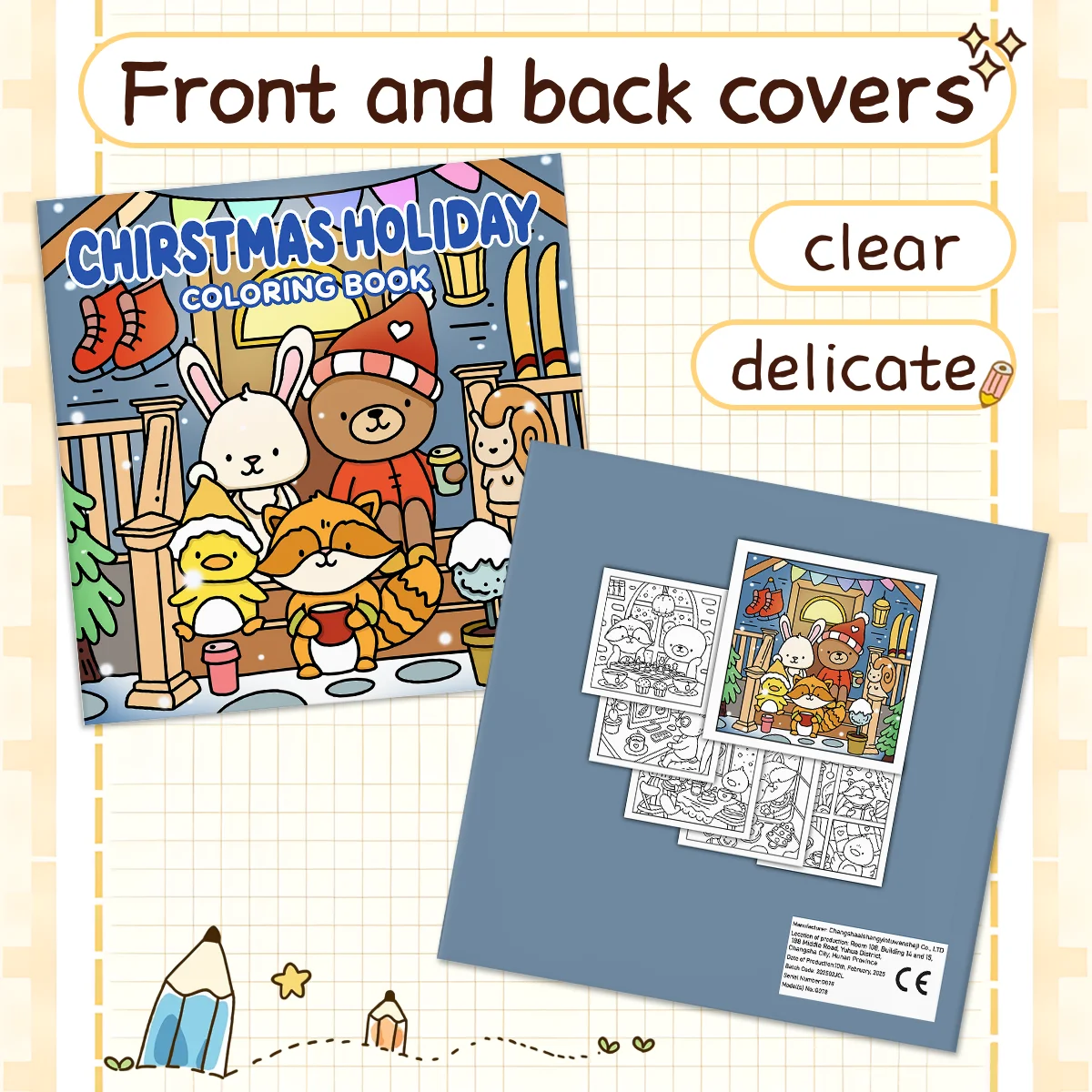 كتاب تلوين لعطلة عيد الميلاد للبالغين يتميز بأنماط كرتونية جريئة وسهلة للاسترخاء للأطفال كتب رسم ذاتية الصنع