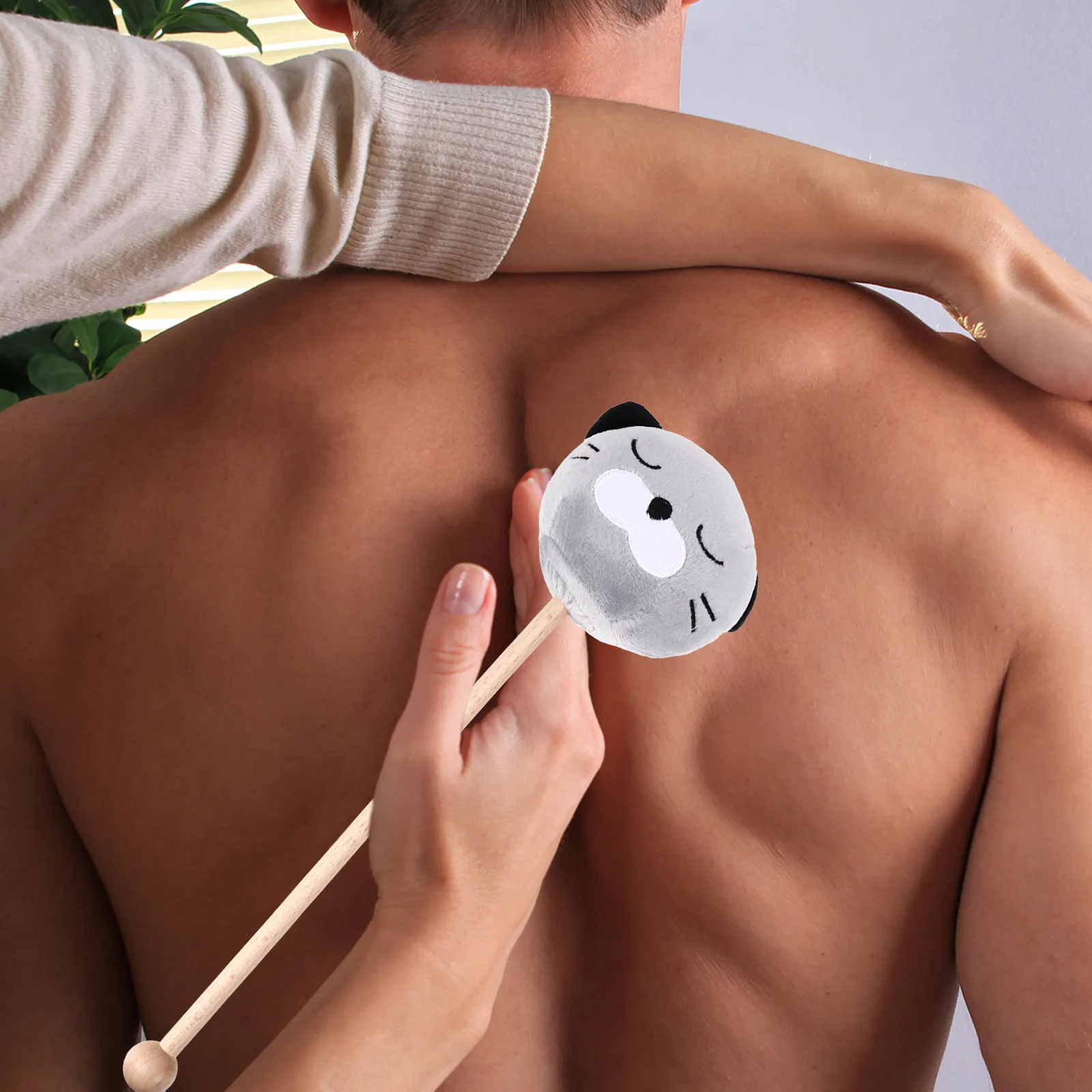 

Массажный молоток с двумя сторонами и деревянными шариками, портативный массажер для тела, для спины и ног, ручной инструмент для снятия стресса