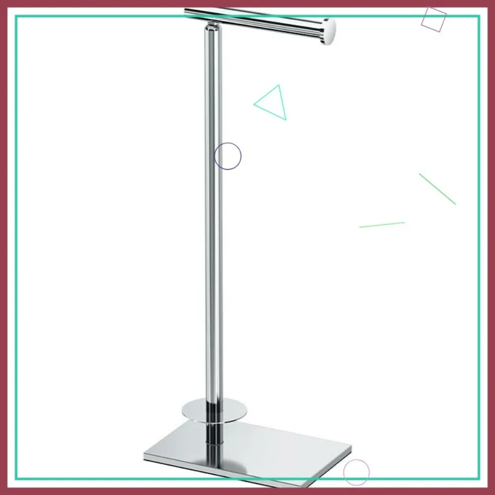 

Modern Square Toilet Paper Holder Stand with Storage, Chrome, 21.13"H
