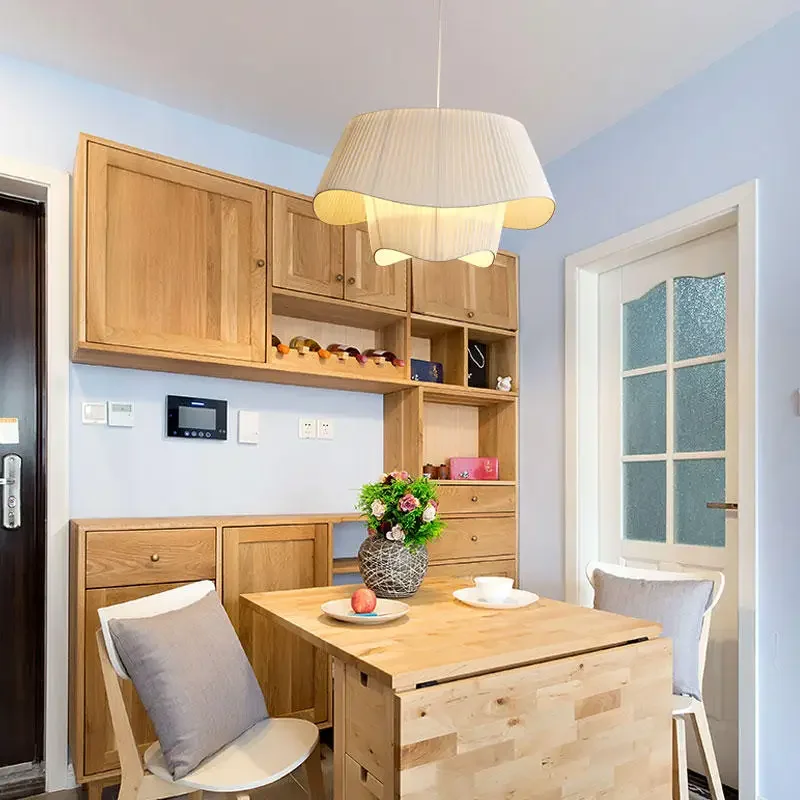 Retro Ins-Style Cream Fabric Chandelier For Bedroom Nordic Living/Dining Room Romantic Attic Lighting Ceiling Lamp