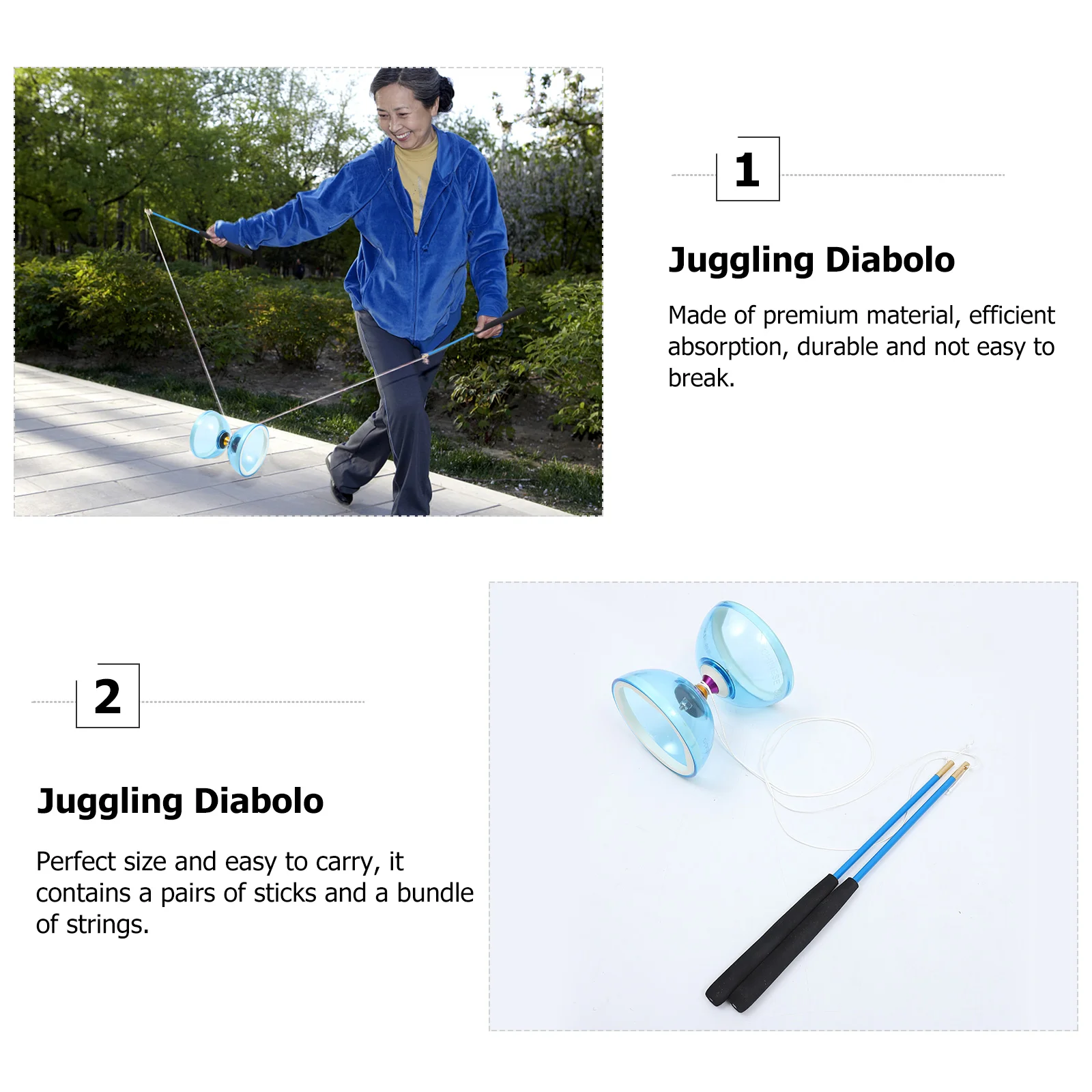 Diabolo S Jugglingdiabolos Sticks Games Camping Crystal Fitness Trick Flight Plaything Beginner Yoyo Chinese Bearing