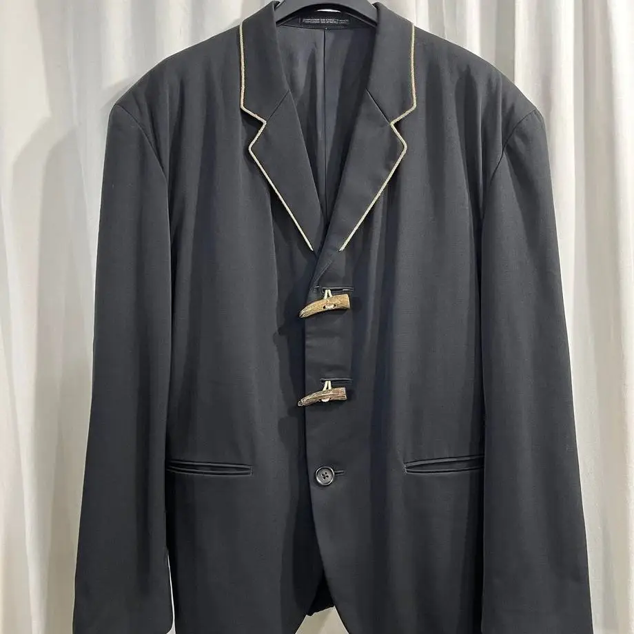 

TOP-YAMAMOTO ® Simple Casual Style Men's Black Two-Piece Buttoned Suit Business Gentleman's Jacket