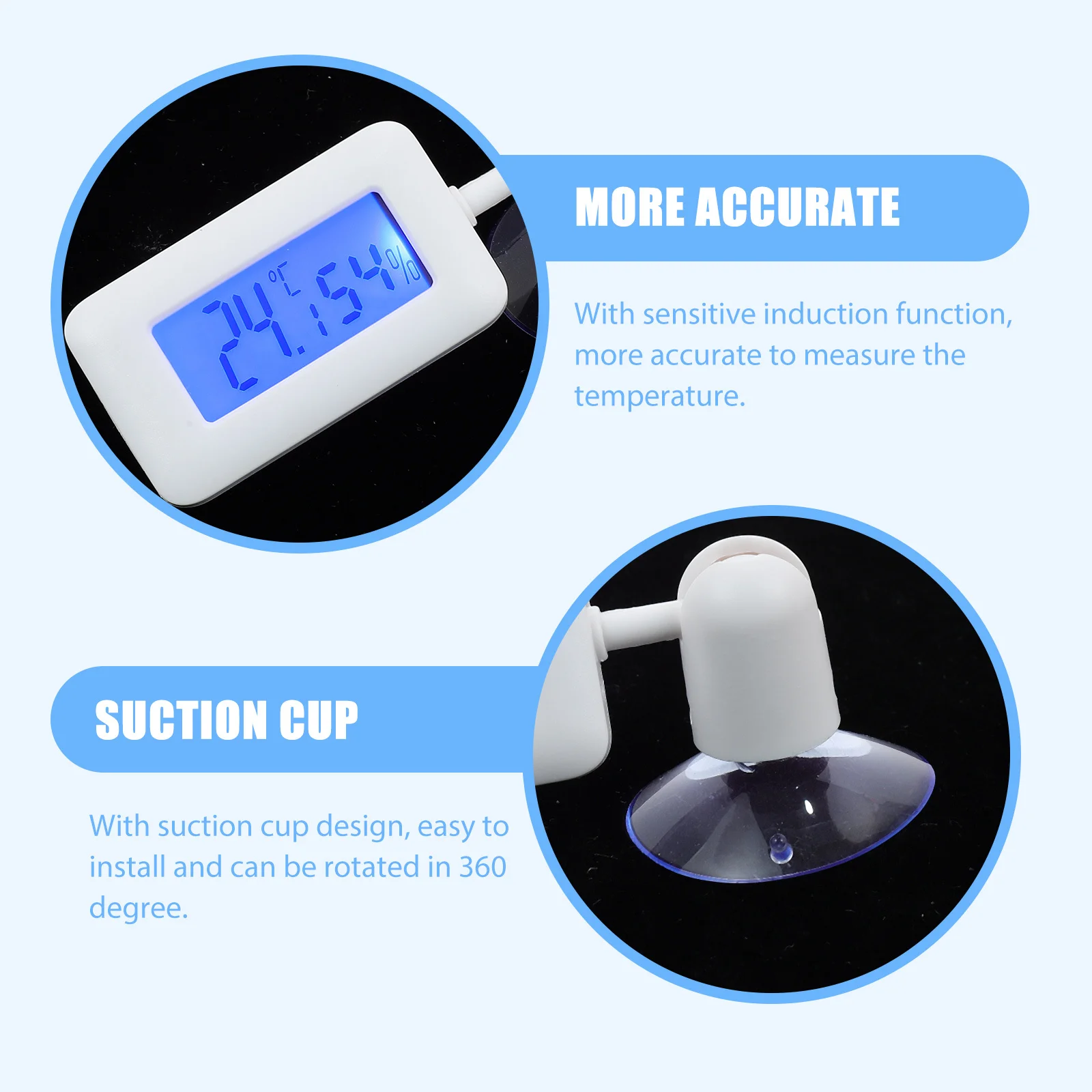 

Digital Reptile Thermometer Suction Rotatable Temperature Meter For Leopard Gecko Tank Reptile Box Supplies Humidity