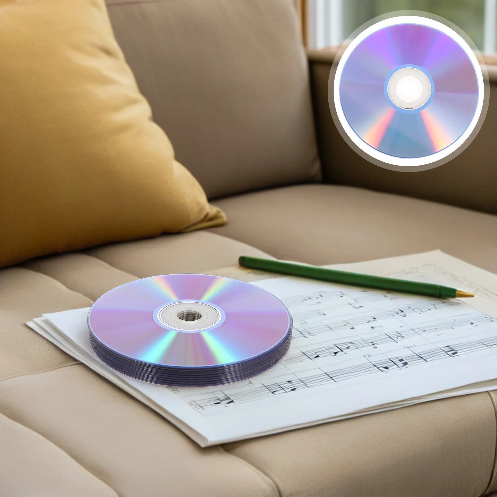 

10Pcs Blank Optical Discs High Capacity Writable Dvd-R Cd-Rw Recordable Media for Music Phone Recording Video Storage Backup