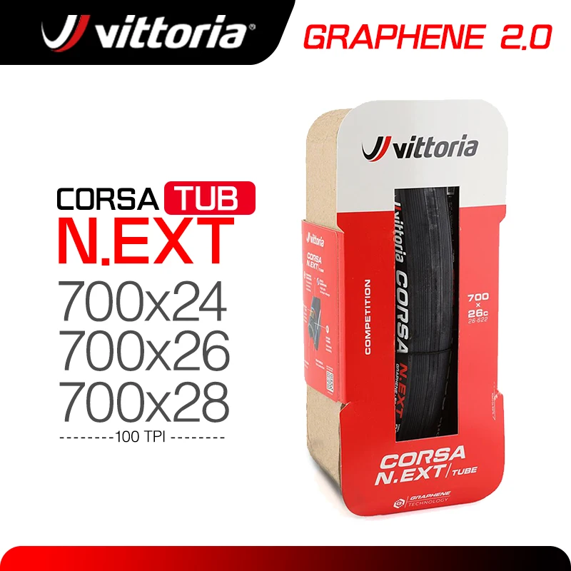 1Pcs Vittoria Road Tire Corsa N.EXT 700x28C/26C Tube Type Graphene 2.0 Black Road Folding Clincher Tire Super Lightweight Tire