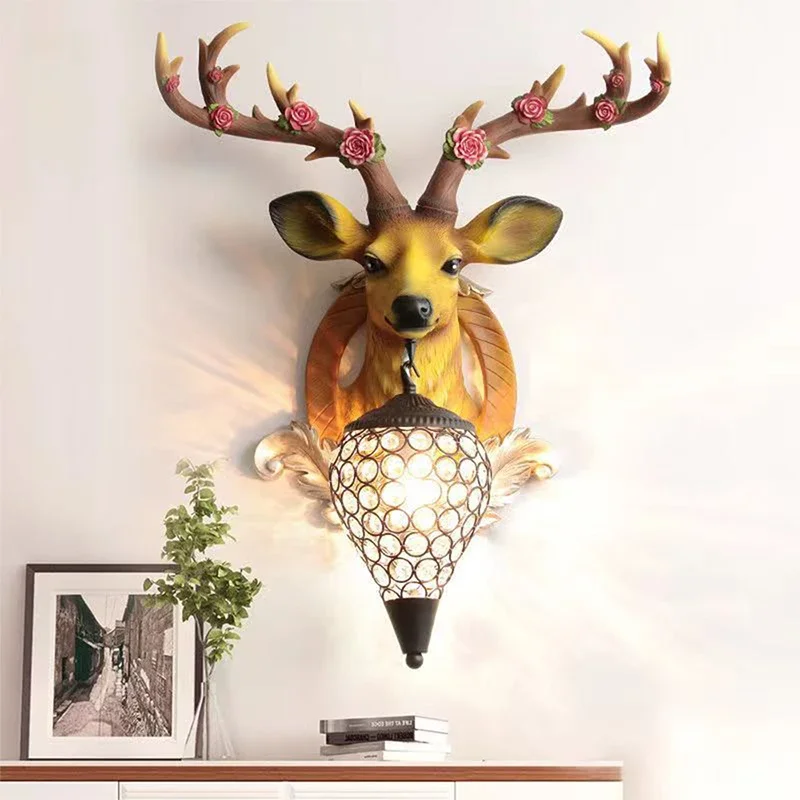 KERWIN Contemporary Deer Antlers Wall Lamp Personalized And Creative Living Room Bedroom Hallway Aisle Decoration Light