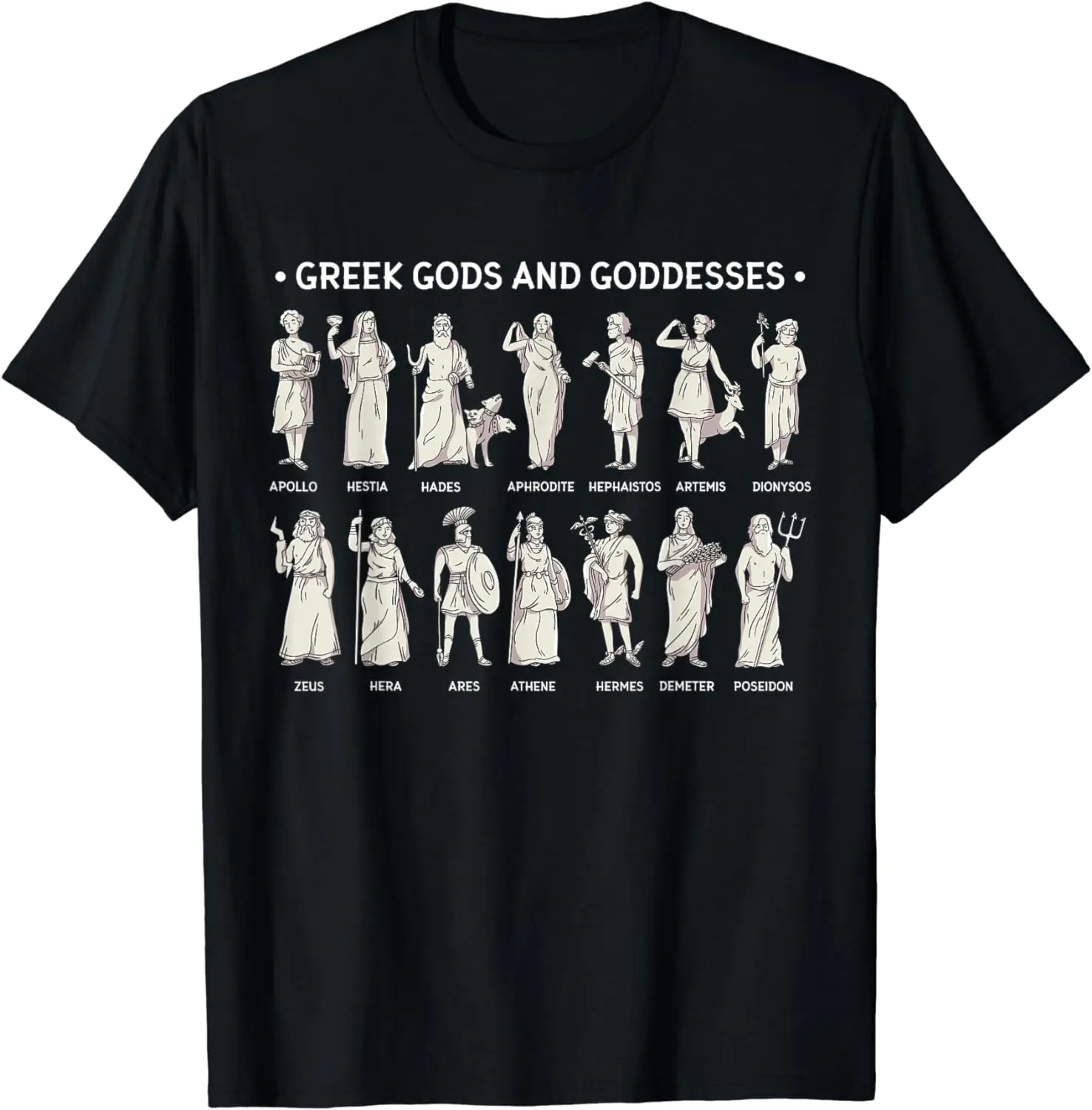

Greek Gods And Goddesses Ancient Greece Mythology T-Shirt 100% Cotton O-Neck Summer Short Sleeve Casual Mens T-shirt Size S-3XL