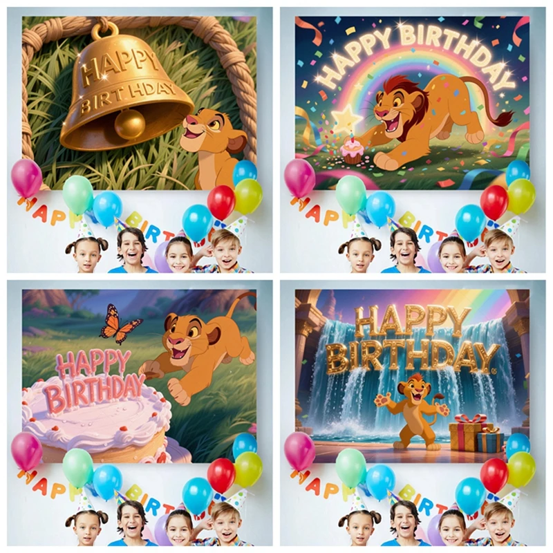 

Lion King Simba Birthday Backdrop Pride Lands Adventure Custom Party Decor Life Kids Photography Baby Shower Cartoon Background