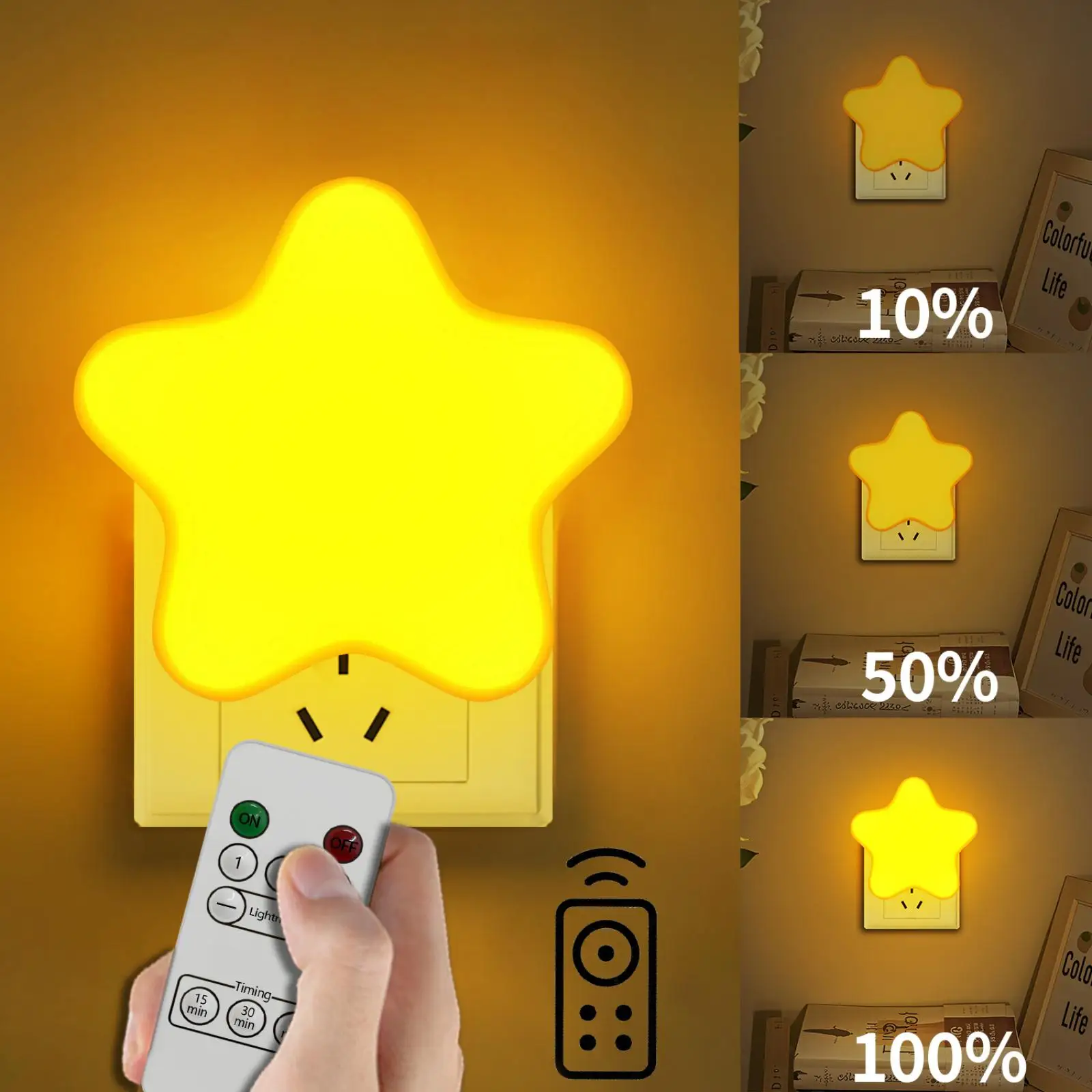 Colorful Life 211 Little Star Night Light with Remote Control Bedlight, Creative Bedroom Night Light, Night Feeding