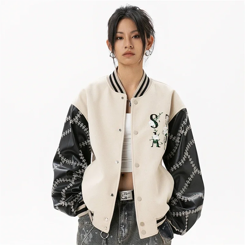 Baseball Jackets Women 2024 New in Outerwears Harajuku Fashion Women\'s Bomber Varsity Jacket Y2k College Youthful Woman Clothes