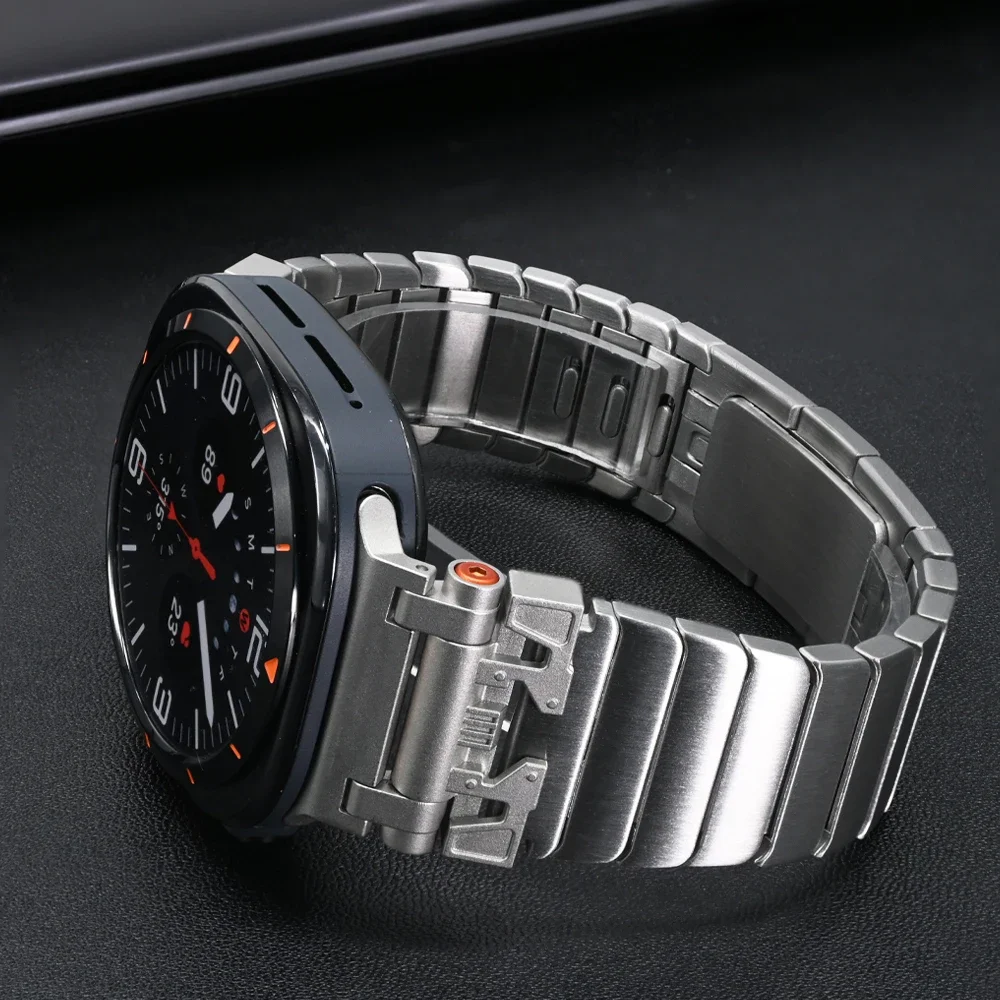 Roestvrijstalen Band Voor Samsung Galaxy Horloge Ultra 47Mm Luxe Mannen Horloge Band Voor Galaxy 47Mm Ultra No Gap Gebogen Eind Armband