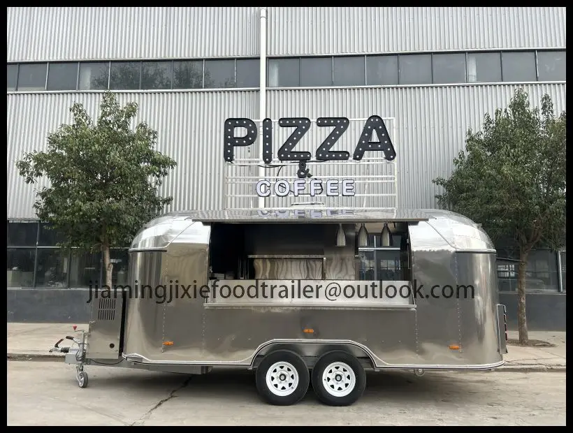 

Custom Fast Food Truck Fully Equipped Snack Machine Stainless Steel Catering Bar Trailer for Turkey Candy Chips Ice Cream