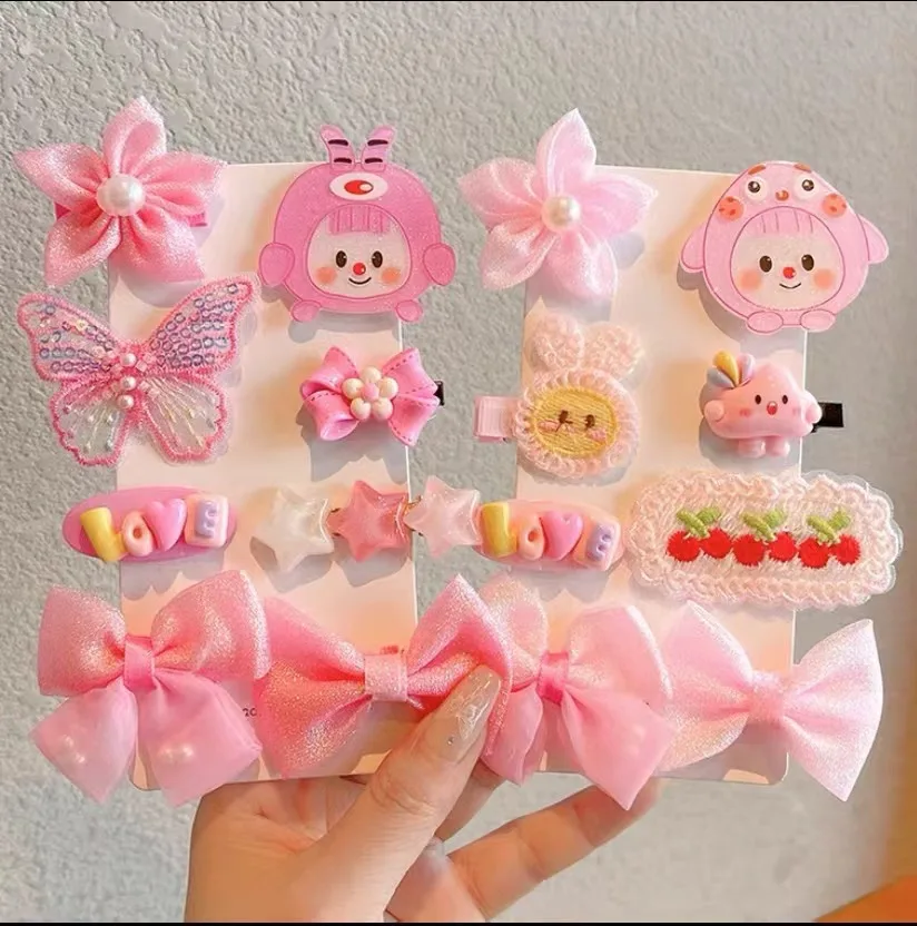 New Korean version baby hair clip cute  girl hairpins  flower bow hairties hairclips set cartoon children gift hair accessories