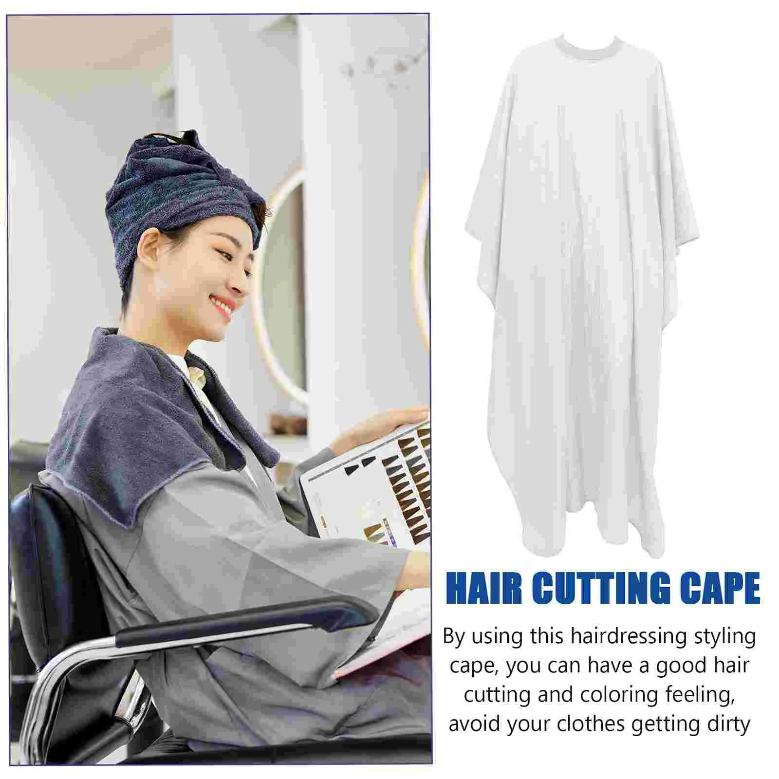 Cape de coupe de cheveux pour femmes, accessoires en tissu, salon de coiffure, unique, grill, blanc