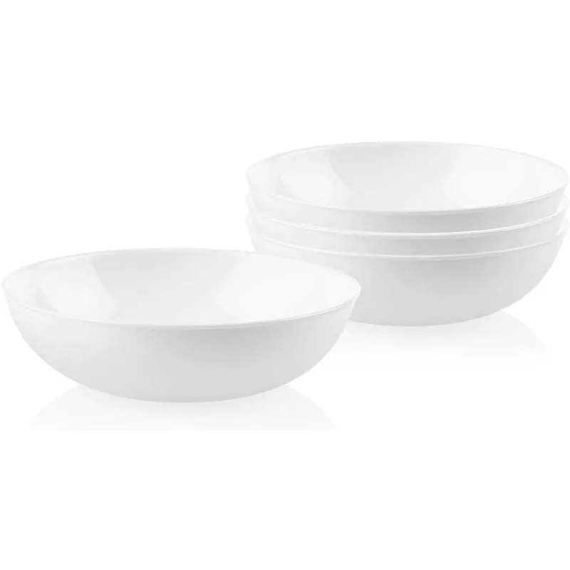 4-Pc Versa Bowls for Pasta, Salad and More, Service for 4, Durable and Eco-Friendly 30-Oz , Compact Stack Bowl Set