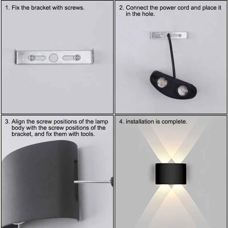 أدى الجدار مصباح في الهواء الطلق داخلي للماء سطح شنت LED صعودا وهبوطا الجدار ضوء الشرفة حديقة AC85-265V