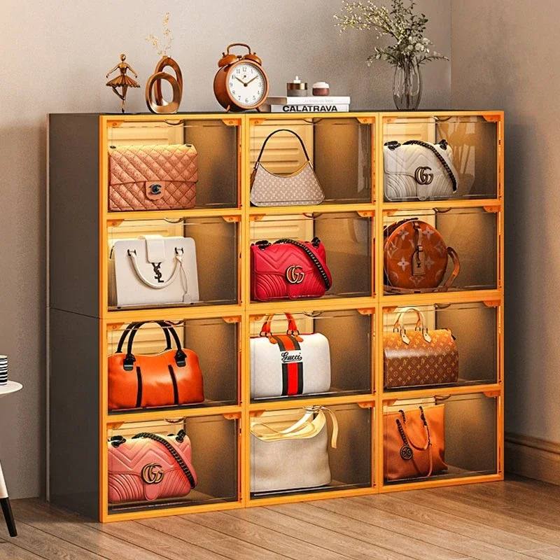 New High-capacity Dust-proof Racks Multifunctional Storage Box Display Cabinet Space-Saving Transparent Bag Storage Cabinet