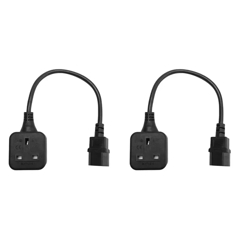 Classic-2X IEC320 C14 To UK BS1363A Outlet Socket,IEC C14 Male Plug To UK 3Pin Female Socket Power Adapter Cable(0.)