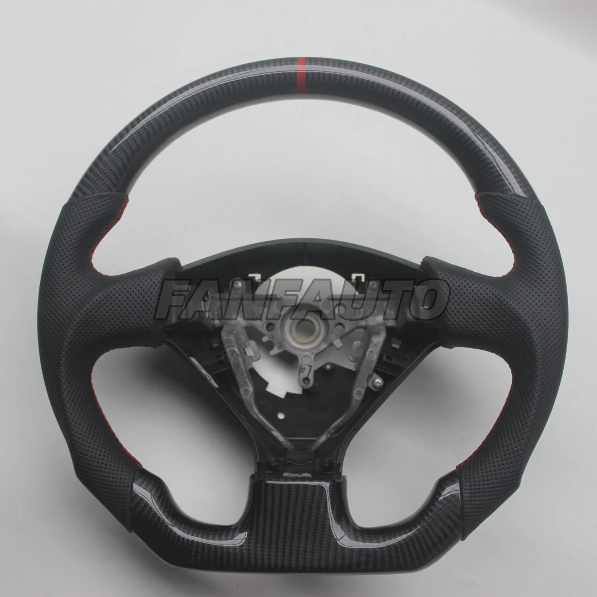 Custom for Subaru Legacy 2005 2006 Impreza WRX Replacement D Shape Real Carbon Fiber Steering Wheel with Leather