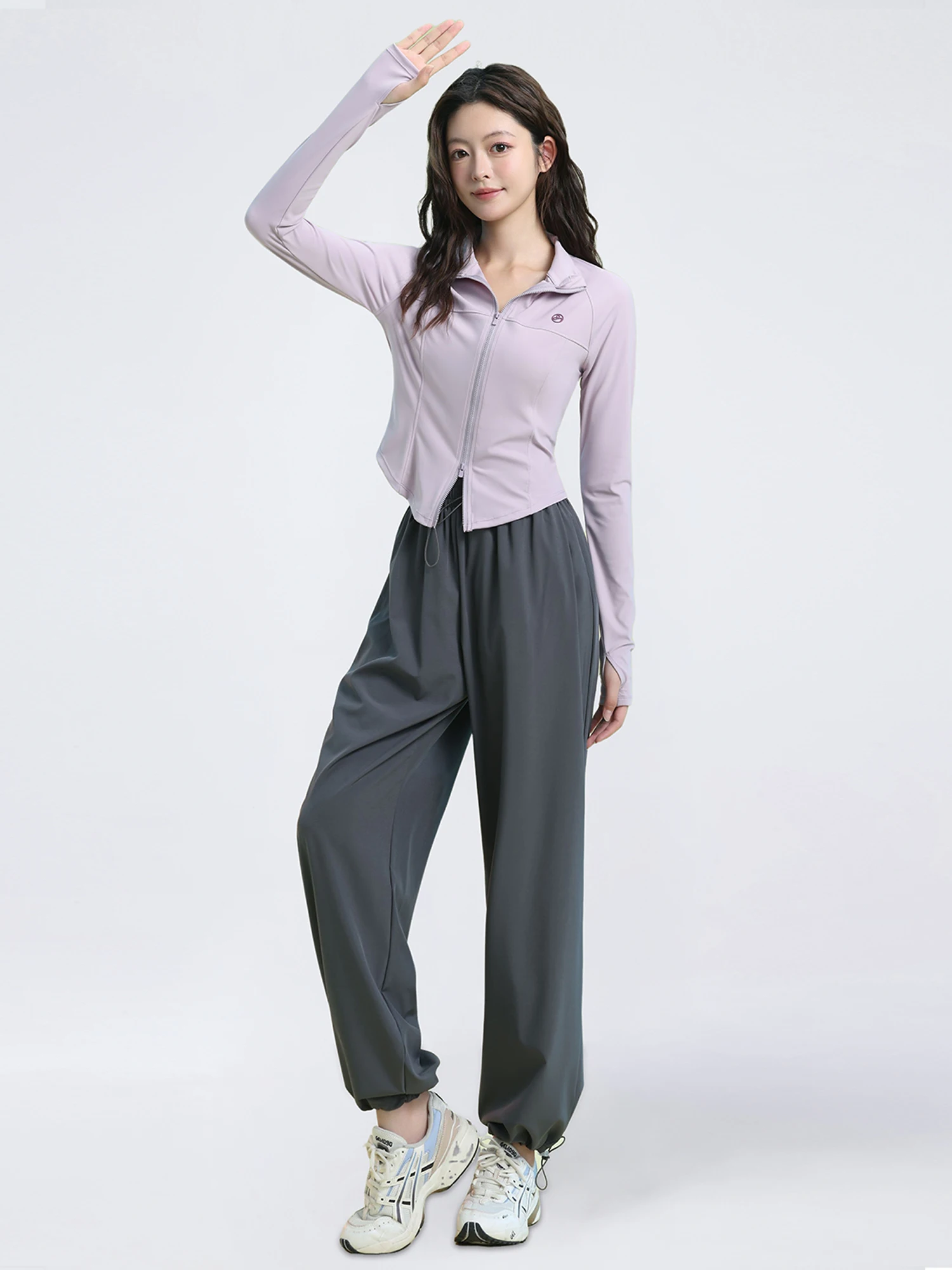 Conjunto de traje de escalada de otoño para mujer, ropa deportiva holgada larga de bádminton, deporte Qui Dry, ropa de entrenamiento de Fitn, ropa deportiva informal de dos piezas