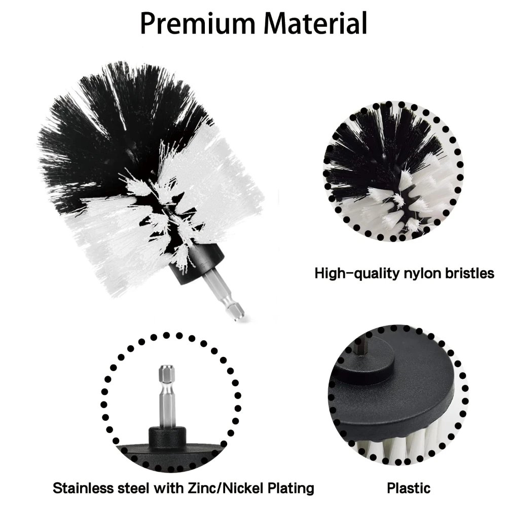 New 1/4 Pcs Power Scrubber Cleaning Brush for Cleaning Carpets Kitchen and Bathrooms Car Interiors Scrub Drill Cleaning Tools