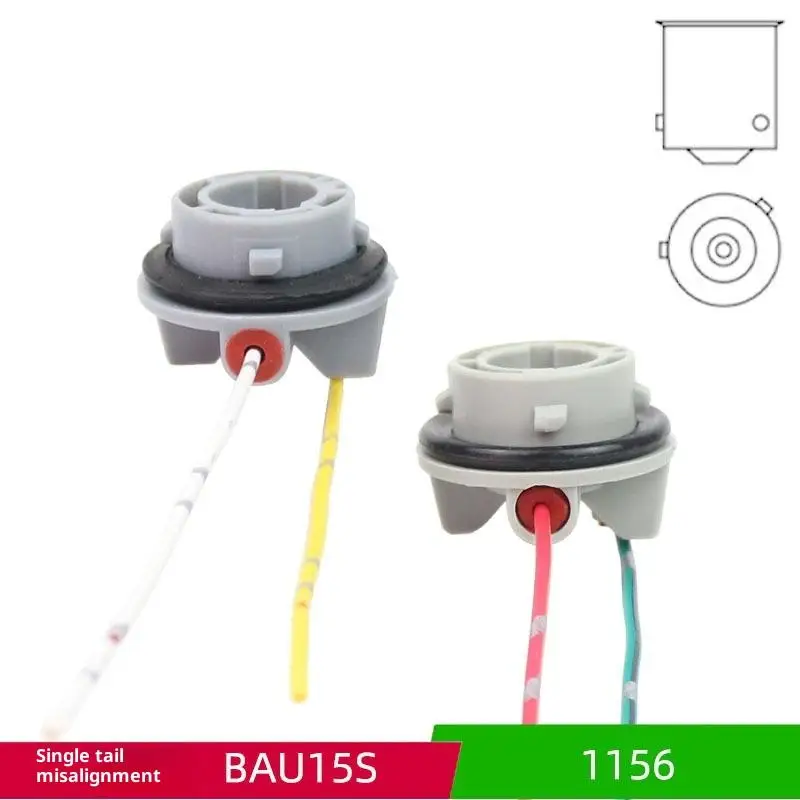 2Pcs Auto Led Lights Bulb Socket Connector 1156 Angled BAU15S Lamp Holder P21W Adapter Car Light Base