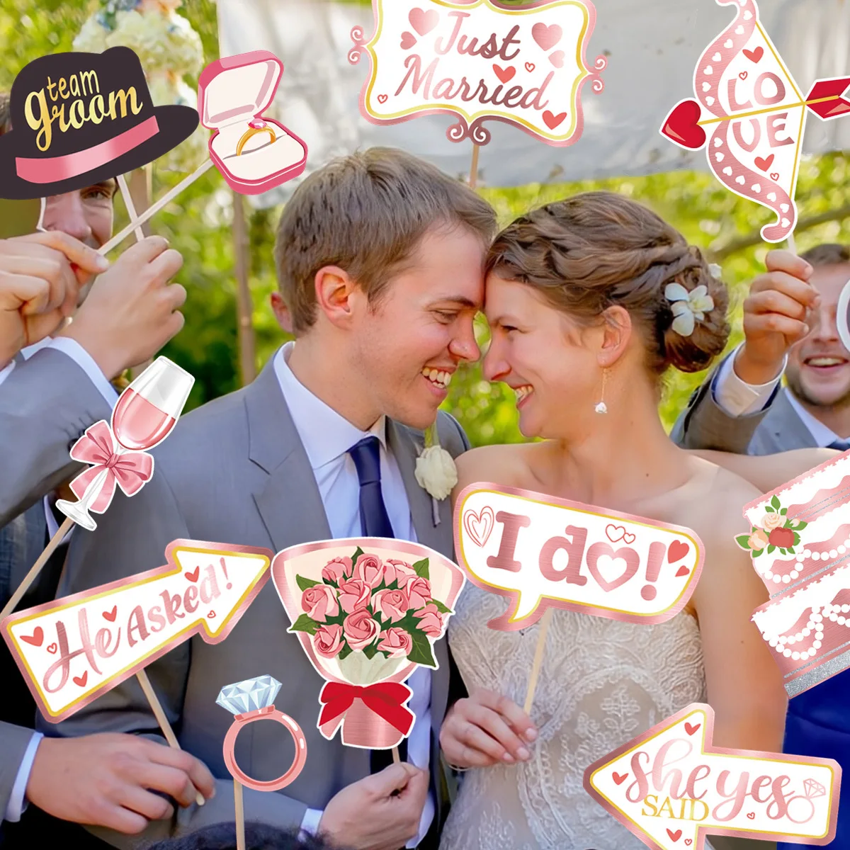 Wedding Funny Photo Booth Props Bride Groom Creative Party Shooting Decor Supplies - view 5
