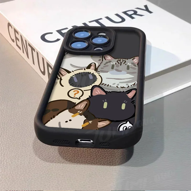 Hand Drawn Kitten Cat Silicone Case for Samsung Galaxy A35 A55 A15 A25 A16 A06 A05 A05S A24 A13 A23 A12 A22 A32 A52 A71 A51 4G