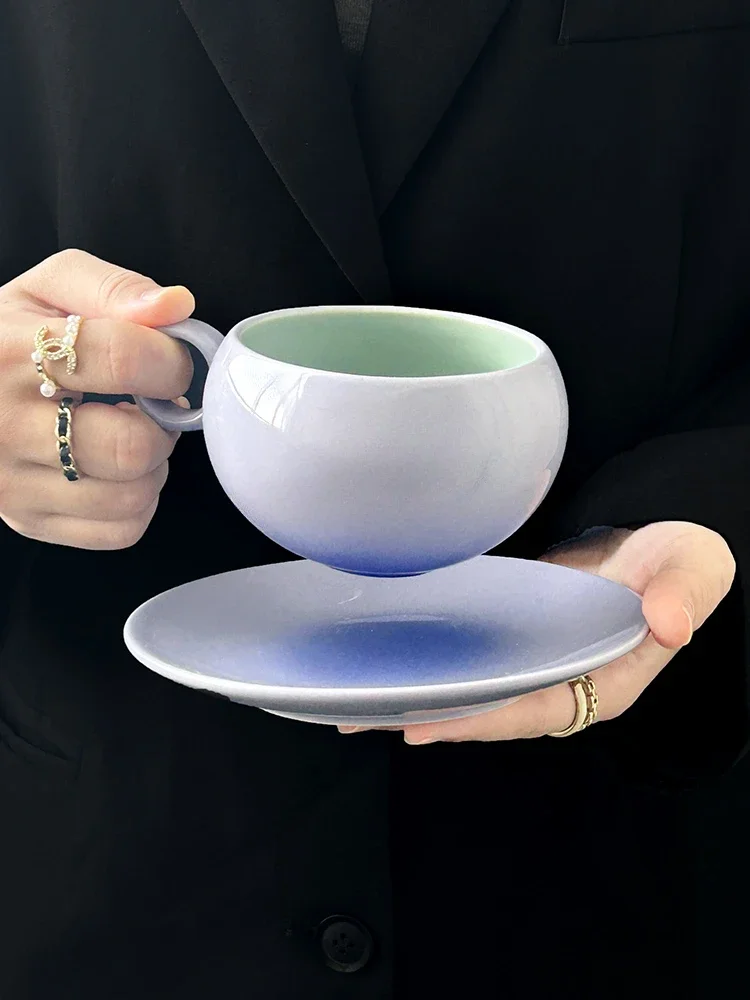 Niche Coffee Cup and Saucer Set, High-end Exquisite Household for Latte Flowers