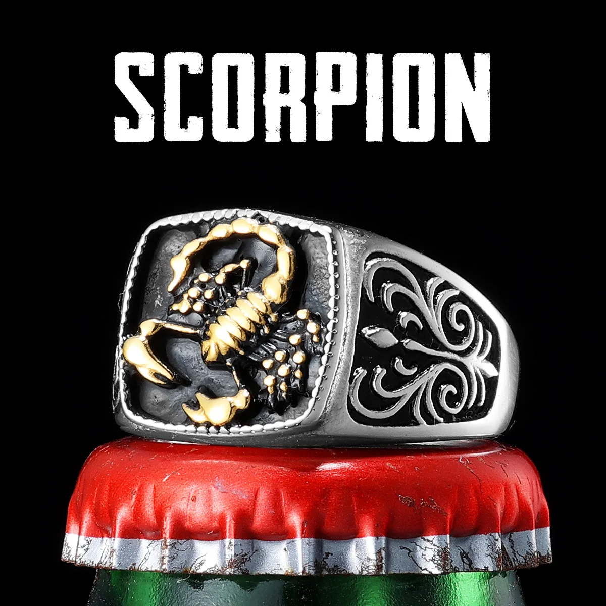 

Scorpion Carving Stainless Steel Men Rings Punk New In For Male Women Fashion Jewelry Creativity Gift Wholesale Dropshiping