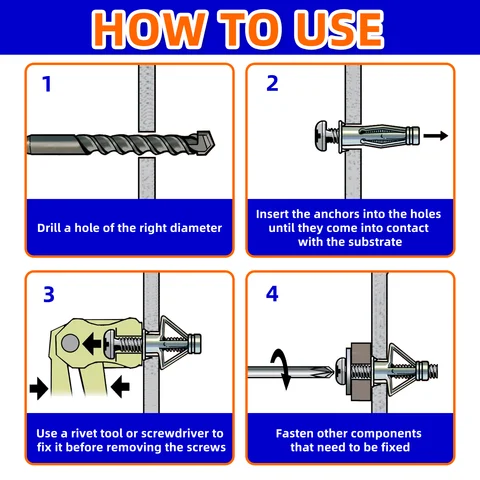 Лепестковые крепёжные элементы: гайки с винтовыми зажимами, анкеры, дюбели, заклёпки, стопорные болты — M4/M5/M6/M8, упаковки по 10/50 шт. кнопка якоря отзывы - №2