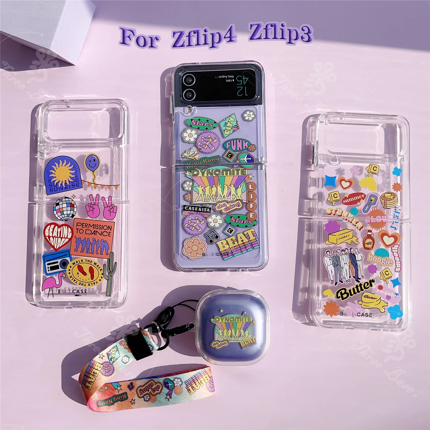 

Threebase Phone case Yet to come Dynamite PTD INDIGO Butter For Samsung Galaxy Zflip 3 Zflip 4 Anti Shock Drop Proof Cover