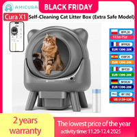 Amicura Cura X1 Automatic Cat Litter Box Self-Cleaning with App Control, Safety Sensor, Easy to Clean Electric Cat Litter Tray