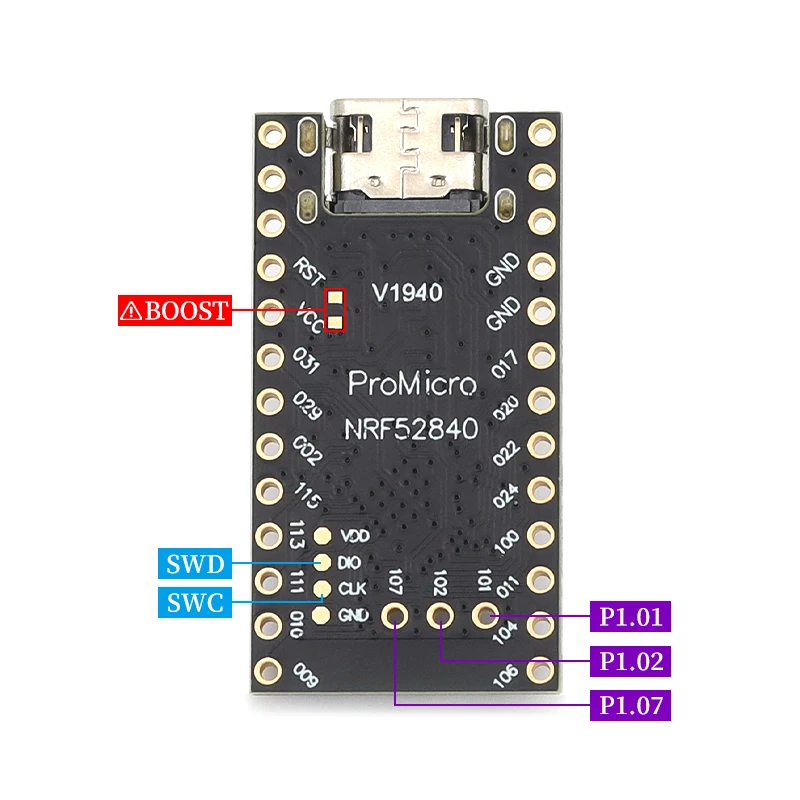 Javino 1/5/10Pcs NRF52840 Development Board Compatible with Nice Nano V2.0 Bluetooth Charging Management Pro Micro