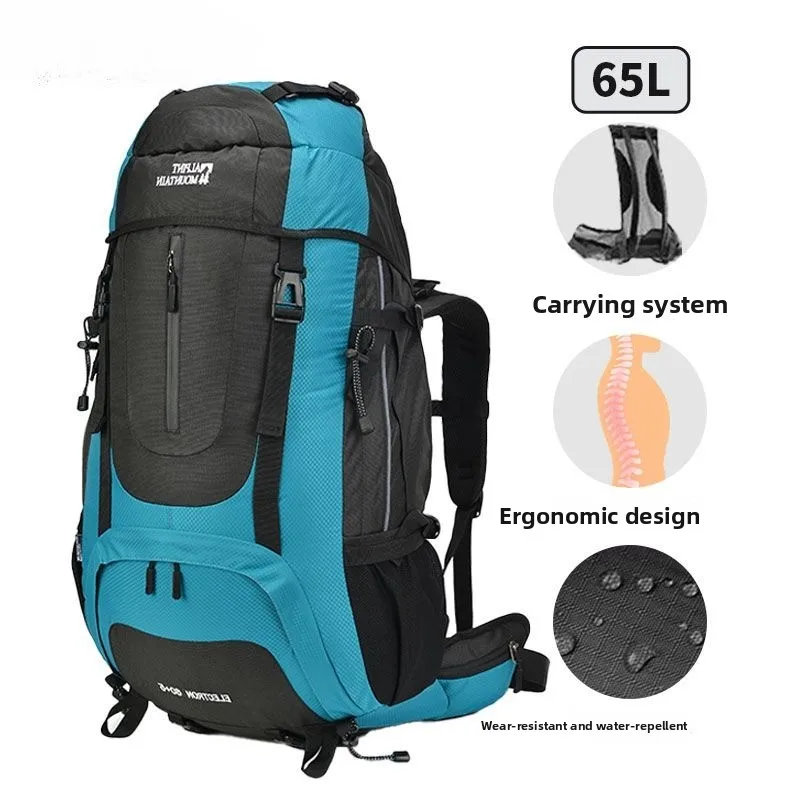 

Genuine 65L Large Capacity Backpack, Independent Backpack System Professional Outdoor Hiking Bags