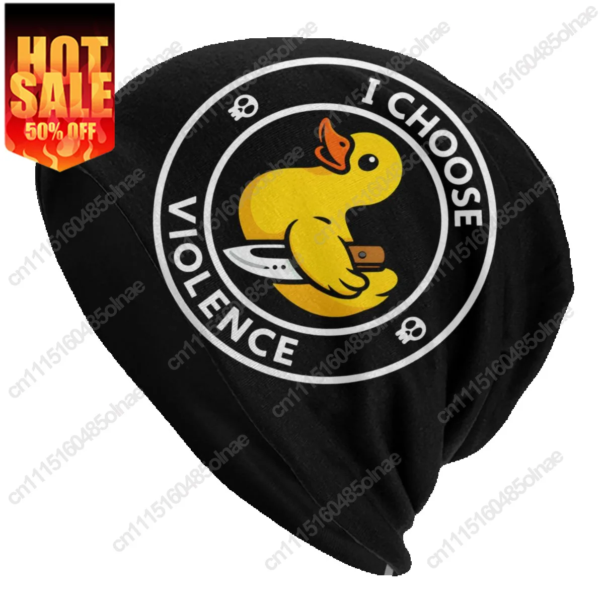 I Choose Violence  Funny Duck Beanie Cap Unisex Winter Warm Bonnet Femme Knitting Fashion Outdoor Ski Skullies Beanies Hats