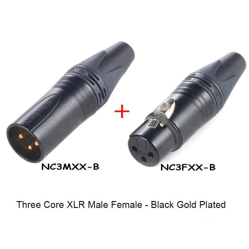 XLR Microphone Plug Connector, Gold/Silver Plated Contacts, Balanced Audio Cable Connector with Color Anti-Roll Ring