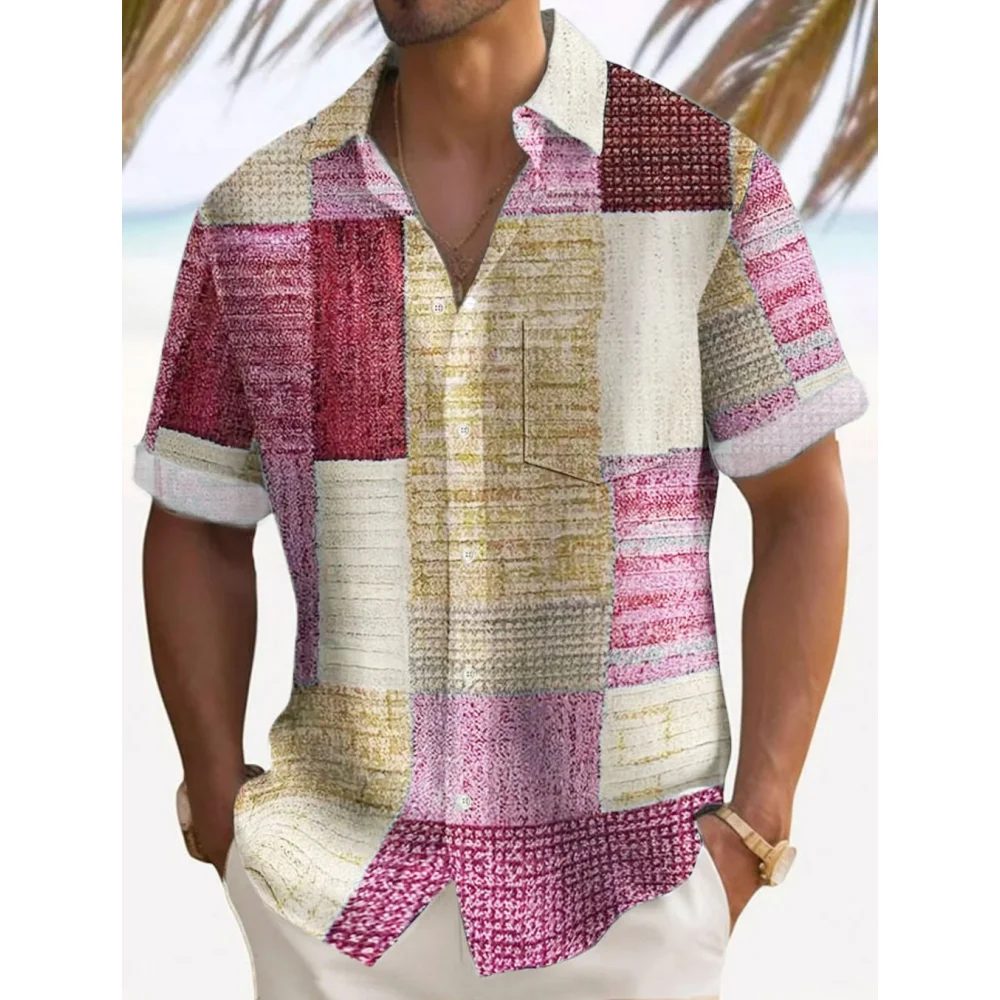 Camisa de manga corta para hombre, camisa hawaiana transpirable, suelta, informal, a la moda, de verano