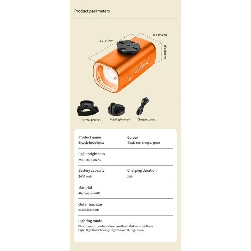 【SPECIAL】ESLNF Bicycle Light For Mountain And Road Bikes-Waterproof Design, High-Capacity Battery, USB-C Rechargeable
