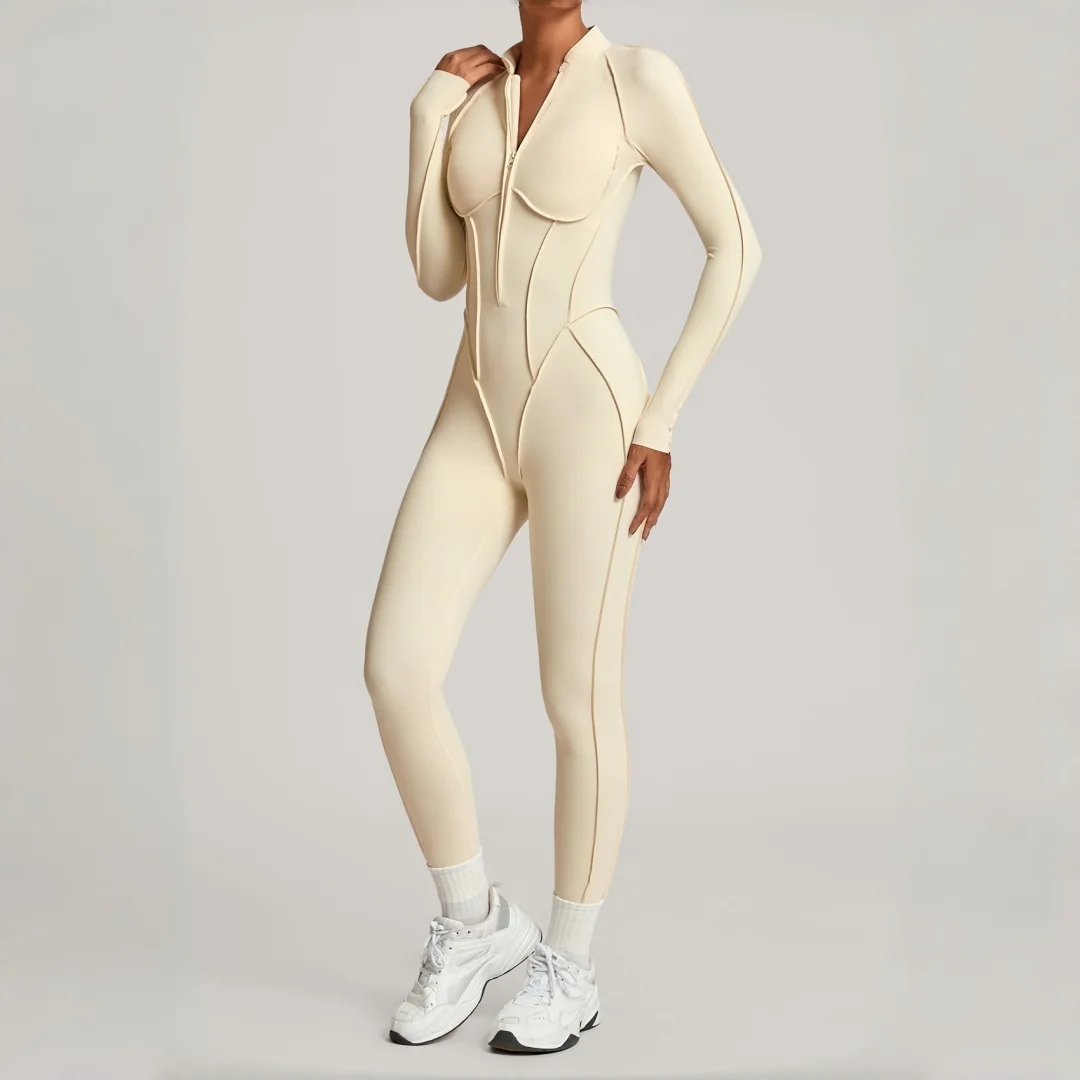 

Подъем бедер, высокоинтенсивный боди для йоги, воротник-стойка, полумолния, спортивная одежда, цельная одежда для бега, фитнеса, тренировок, комбинезон для спортзала