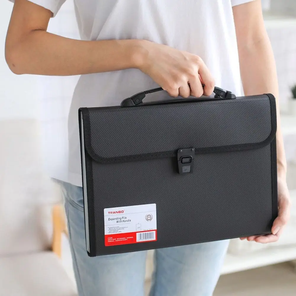 Simple A4 Briefcases Accordion Hand Held Paper Folder Storage Wallet Document Organiser Document Bag