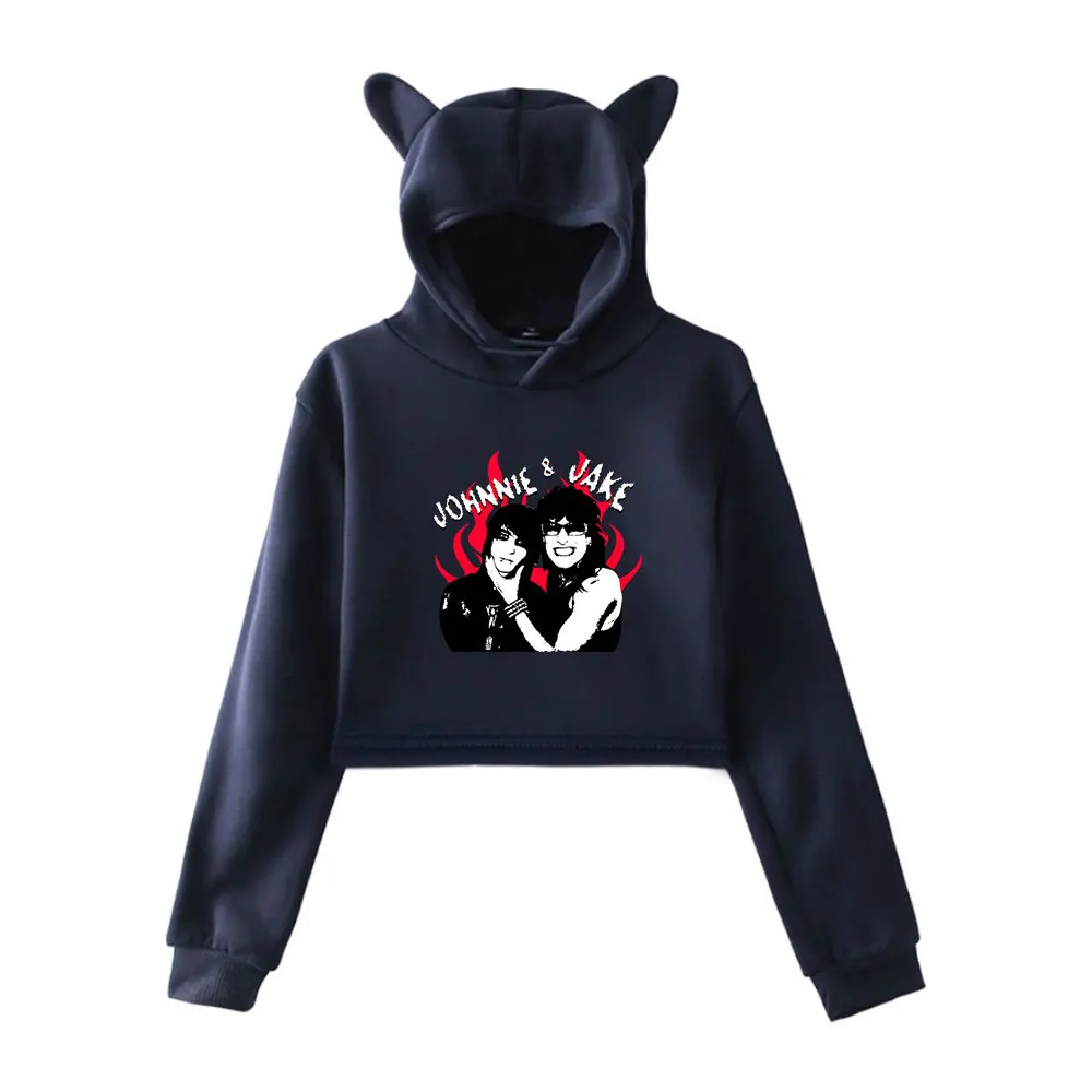 Jake Webber Jake & Johnnie Vintage 90s Streetwear logo Hoodie Merch Hoodies Sweatshirts for Girls Cat Ear Crop