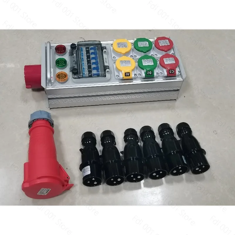 6-way Small Electrical Enclosure 16A Socket Portable Large LED Screen Power Controller Stage Distribution Unit
