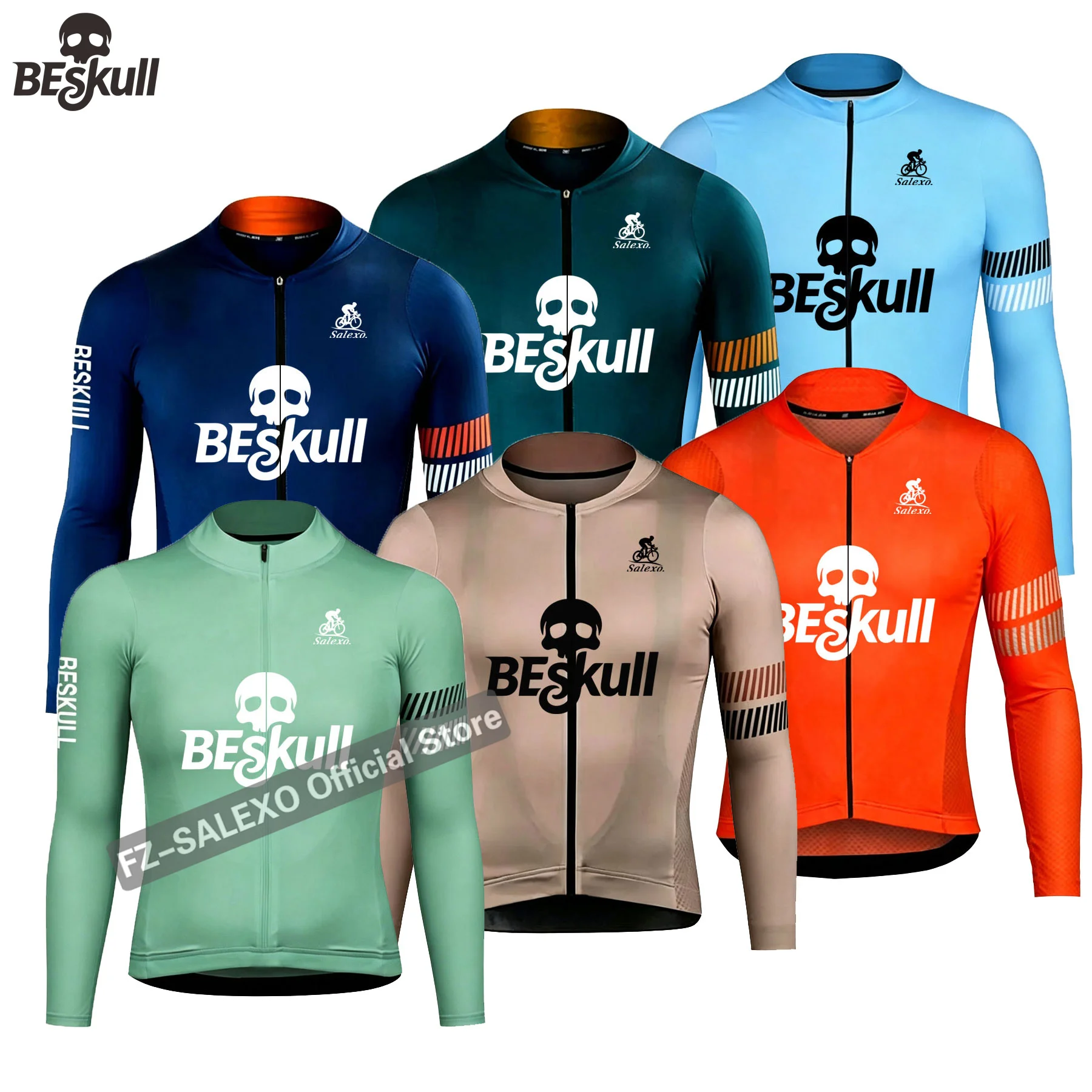 

Beskull Spring Cycling Jersey Men's Long Sleeve Breathable Cycling Shirts MTB Bike Tops Quick-Dry Autumn Road Bicycle Clothing