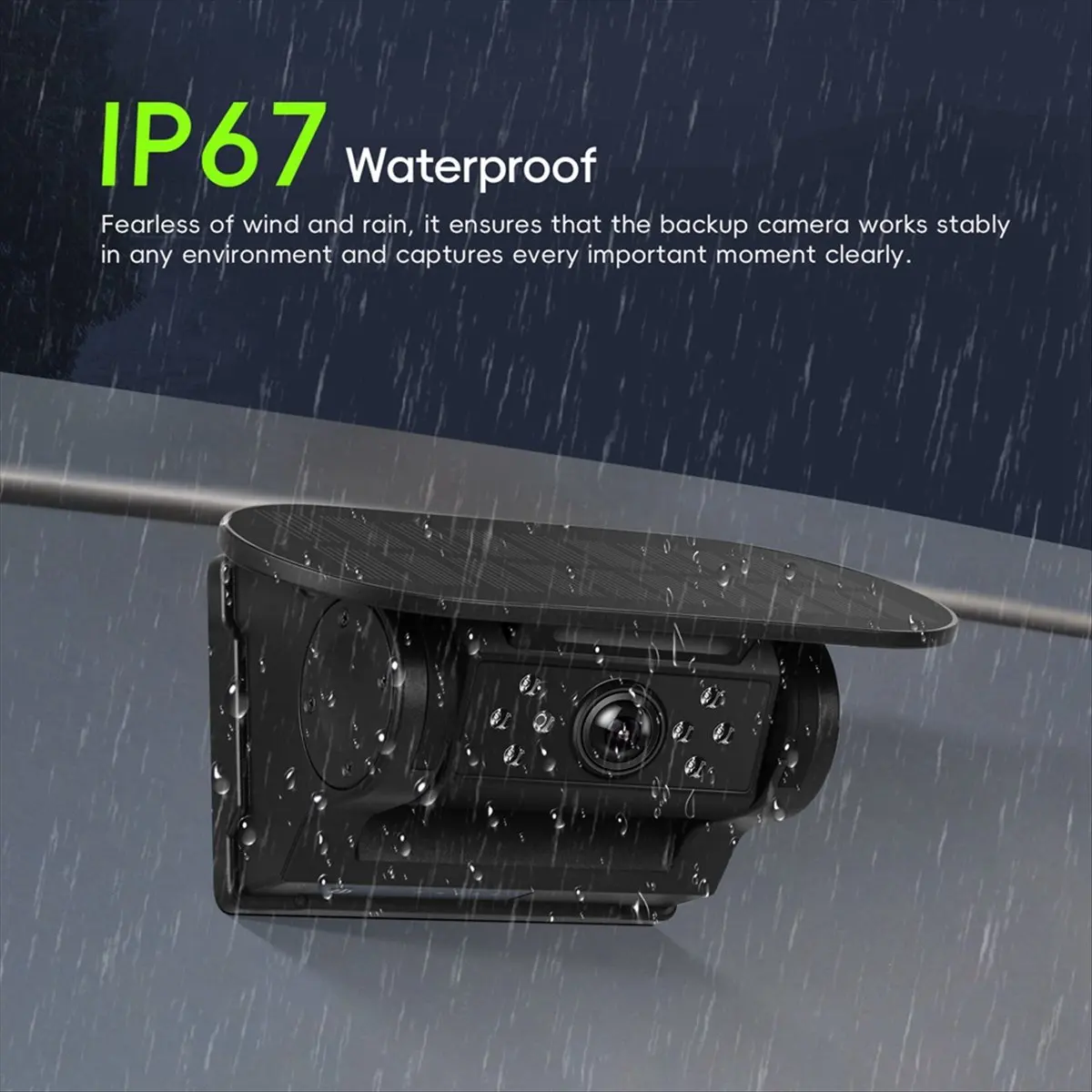 Super Sale WiFi HD with Solar Panel Magnetic Hitch Wireless Backup Camera for Bus Van Truck RV Car IP67 Waterproof RearView Came